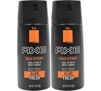 Set de 2 aerosoles corporales Axe Gold Citron - Aroma fresco a c tricos y maderas blancas - Frescura durante todo el d a - Latas de 113 ml