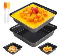 Set De 2 Bandeja De Horno con Dos Pinceles para Óleo 22 X 22.5 X 5.2 Cm | Bandejas Horno Antiadherente para Hornear Y Asar A La Parrilla