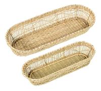 Set de 2 bandejas alargadas de Hierba de mar en Natural 17x43x7 cm