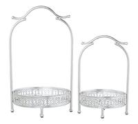 Set de 2 bandejas con Asas de Metal en Dorado y Espejo 28x26x48cm y 22x21x34cm