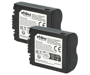 Set de 2 batería vhbw 600mAh para cámaras Panasonic: Lumix DMC-FZ7, FZ8, FZ18, FZ28, FZ30, FZ35, FZ38, FZ50
