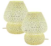 Set De 2 Boho Decoración Lámpara Mesa Noche Mosaico