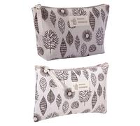 Set de 2 bolsas de lona para cosméticos, organizador de artículos de tocador portátil de para mujer