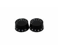 Set de 2 Botones Color Negro tipo"Speed" redondo para potenciómetros de bajo y guitarra de medidas imperiales Bourns, CTS, Fender, Gibson