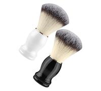 Set de 2 Brochas de Afeitar Manuales para Hombres Mango | PP y Fibra, Agarre Ergonómico, Uso en Rutina Facial y Viaje, Apta para Cuello y Jabón