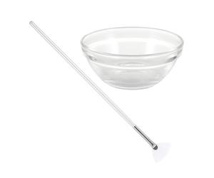 Set de 2 Brochas Faciales de Ácido Frutal, Mango Cómodo Blanco | Aplicación Delicada de Ingredientes, Uso en Salón de Belleza y Mascarilla Diy, Cuerpo de Aluminio y Madera, Nylon