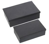 Set de 2 Cajas rectangulares de Aluminio Tallado en Negro 23x14x7 y 28x18x8cm