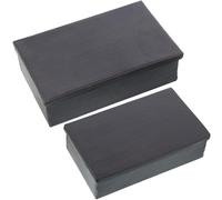 Set de 2 Cajas rectangulares de Aluminio Tallado en Negro 23x14x7 y 28x18x8cm