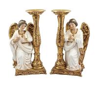 Set de 2 candelabros de Angeles sentados 28 cm Alto