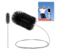 Set de 2 Cepillos de Tubos de Estufa, Juego de Cepillo Limpieza Chimenea, Cepillo Limpiador de Tuberías con Varilla Flexible, Deshollinador de Limpieza de Horno para Caldera de Chimenea Hogar