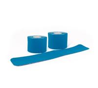 Set de 2 cintas kinesiológicas precortadas color celeste de axion | 40 tiras precortadas de 25x5 cm cada una | Cinta resistente al agua • agradable a la piel • elástica | Tape ideal deporte