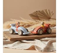 Set de 2 coches de carreras de madera con mecanismo de retroceso | Little Dutch