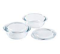Set De 2 Cocottes Redondas De Vidrio De Borosilicato Pyrex Con Tapa, 1 L Cada Una, Resistentes Al Calor (de -40°c A +350°c)