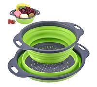Set de 2 coladores plegables de silicona, Colador de cocina, Colador pasta