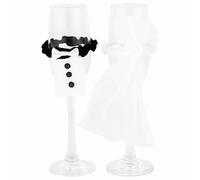 Set de 2 Copas para Brindis, 2 Copas para Brindis Decoradas con Champagne, Regalo para Novios