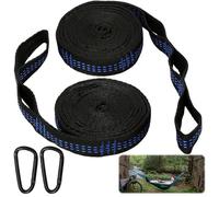 Set de 2 Correas para Hamacas Colgantes, Correa de Fijación de Columpio 3m, Fijación para Hamaca con 2 Mosquetones, Cuerdas de Fijación para Columpio para Camping, Exteriores