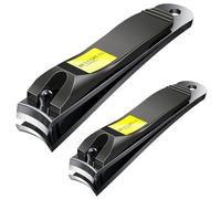 Set de 2 cortaúñas resistentes de acero inoxidable para los dedos de las manos y de los pies. Para hombre y mujer