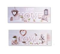 Set de 2 Cuadros con Luces led Decorado con la Palabra Love y Home Estilo romantico 80x30x2,5 cm