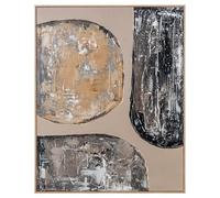 Set de 2 Cuadros Lienzo Impreso Abstracto con Marco PS Marron y Negro 80x5x100cm