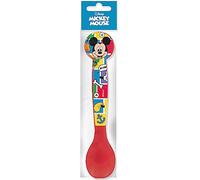 Set de 2 cubiertos de plástico rojos de Disney para niños Mickey Mouse Mickey Mouse, tenedor y cuchara