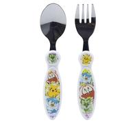 Set de 2 cubiertos infantiles de acero inoxidable compuesto de tenedor y cuchara de Pokemon