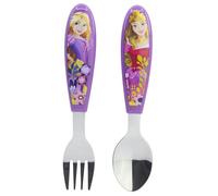 Set de 2 cubiertos infantiles de acero inoxidable compuesto de tenedor y cuchara de Princesas - Disney
