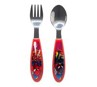 Stor S.L. Set de 2 cubiertos infantiles Spiderman Moving Target – Cuchara y tenedor acero inox