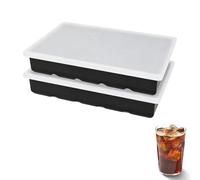 Set de 2 Cubiteras de Silicona con Tapa Hermética - Bandejas para 45 Cubitos de Hielo de 3,5 cm, Sin BPA,Apta para Lavavajillas y Microondas, Ideal para Frutas, Cócteles, Zumo, Postres y Vida Diaria