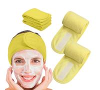 Set de 2 Diademas Rosas para Maquillaje y Skincare - Suaves, Elásticas y Ajustables para Mujer - Perfectas para Cuidado Facial y Rutina de Belleza y maquillaje (Amarillo, 2ud)