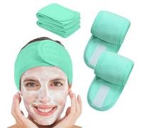 Set de 2 Diademas Rosas para Maquillaje y Skincare - Suaves, Elásticas y Ajustables para Mujer - Perfectas para Cuidado Facial y Rutina de Belleza y maquillaje (Verde, 2ud)