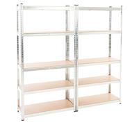 Set de 2 estanterías galvanizadas g 180x90x40 cm metal plateado 40x90x180 cm