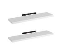 Set de 2 estantes de pared flotantes blancos de 100x24 cm