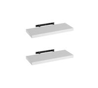 Set de 2 estantes de pared flotantes blancos de 60x24 cm