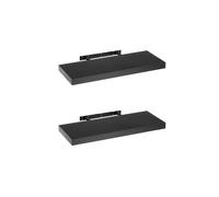 Set de 2 estantes de pared flotantes negros de 60x24 cm