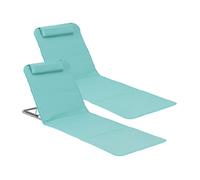Set de 2 esterillas de playa donostia tela 143x48cm turquesa [en.casa]