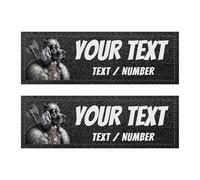 Set de 2 etiquetas tácticas personalizables para arnés de perro - 2 parches compatibles con arneses Julius, OneTigris, Rabbitgoo, etc. Accesorio de seguridad original (negro 8 x 2 cm)
