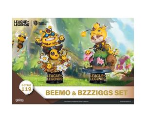 Set de 2 figuras beast kingdom dstage league of legends beemo y bzzziggs