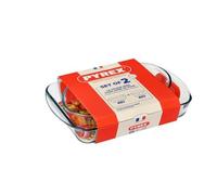 SET DE 2 FUENTES DE HORNO PYREX DE VIDRIO (Rectangular 35x23cm + Ovalada 30x21cm)