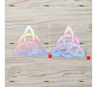 Set de 2 Holográfico Iridiscente, 10.2cm - Nudo de la Trinidad Celta Símbolo Pegatina de Vinilo - para Coche Barco Portátil Troquelado Sin Fondo