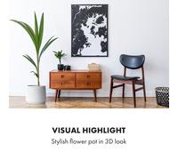 Set de 2 macetas hechas a mano de polystone apto para plantas óptica 3D Fox & Fern