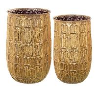 Set de 2 maceteros de Metal Dorados 37x37x56 cm