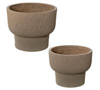 Set de 2 maceteros de Resina en Beige 38x38x31 cm