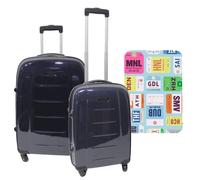 WELL HOME MOBILIARIO & DECORACIÓN Set de 2 Maletas Trolleys con Funda protectora'City Plates'
