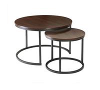Set de 2 mesas auxiliares redondas - l70 cm 45.5 cm
