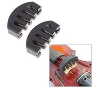 Set de 2 mute para violín, amortiguadores de práctica en goma para violín, silencioso de goma 4/4 en color negro