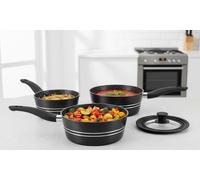 Set de 2 o 3 cacerolas con tapa de cristal de Royalty Line: Set de 3 / Negro