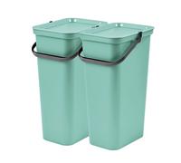 Set de 2 papeleras 25l salvia con asa