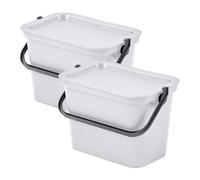 Set de 2 papeleras 5l blanco con asa