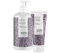 Set de 2 para la higiene íntima de las mujeres | Jabón Íntimo 500 ml y Gel vaginal 100 ml | Diseñado para combatir el picor, la sequedad y los olores no deseados en la zona íntima | Vegano
