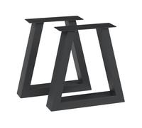 [en.casa] Set de 2 Patas de Mesa Greiling Conjunto de 2 Pies de Mueble DIY con Patas Niveladores de Estilo Atemporal en Forma de Trapecio Acero Sinterizado 40 x 40 cm - Negro